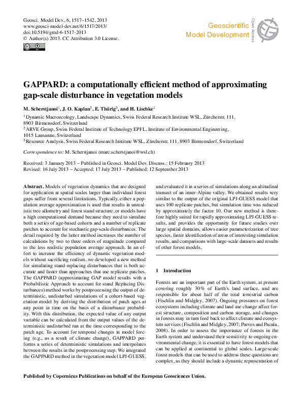 (PDF) GAPPARD: a computationally efficient method of approximating gap ...