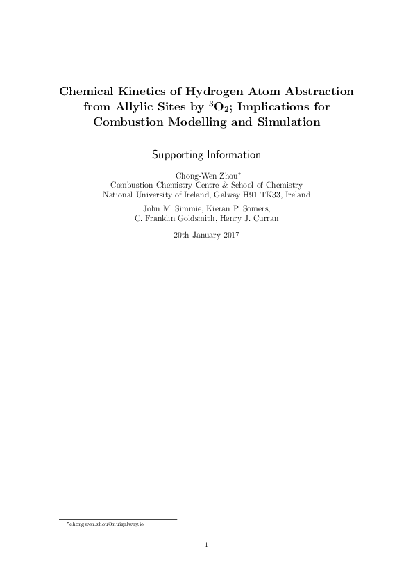 (PDF) Chemical Kinetics of Hydrogen Atom Abstraction from Allylic Sites ...