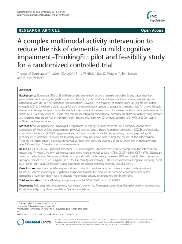 (PDF) A complex multimodal activity intervention to reduce the risk of ...