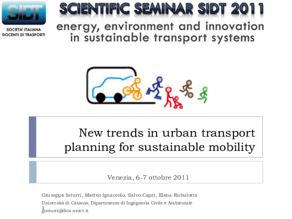 (PDF) New trends in urban transport planning for sustainable mobility