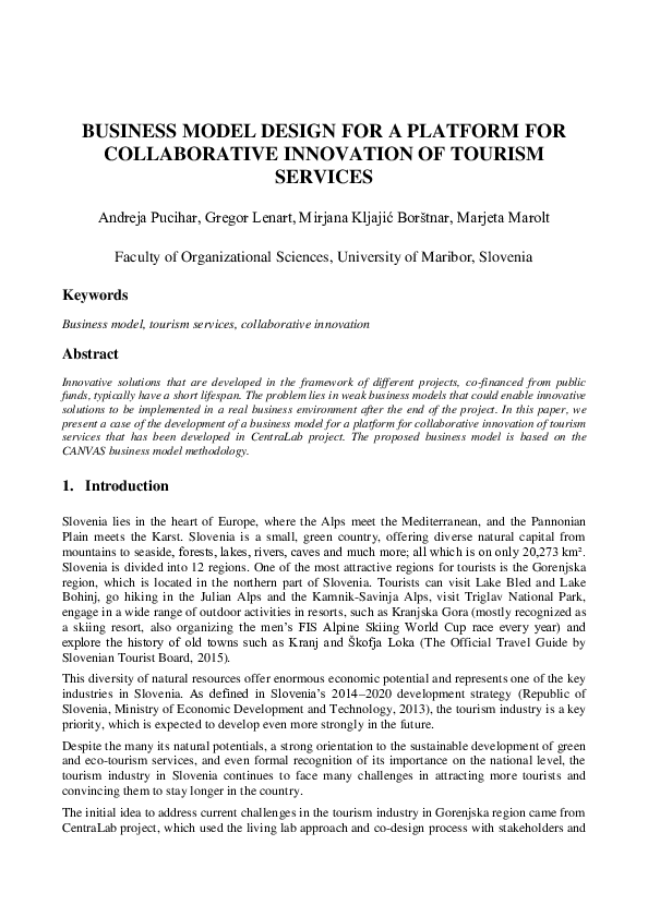 (PDF) Business Model Design for a Platform for Collaborative Innovation ...