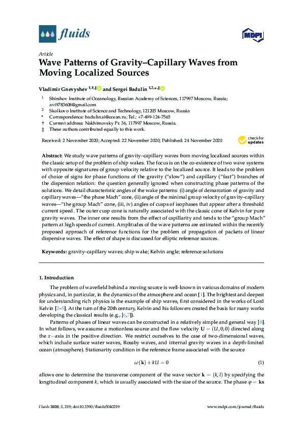 (PDF) Wave Patterns of Gravity-Capillary Waves from Moving Localized ...