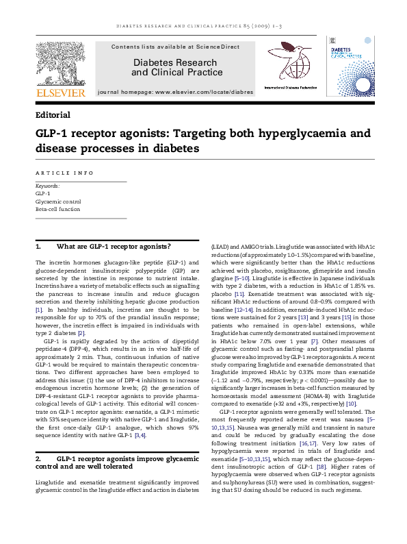 Picture of GLP-1 receptor agonists: Targeting both hyperglycaemia and disease ...