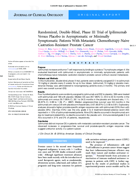(PDF) Randomized, Double-Blind, Phase III Trial of Ipilimumab Versus ...