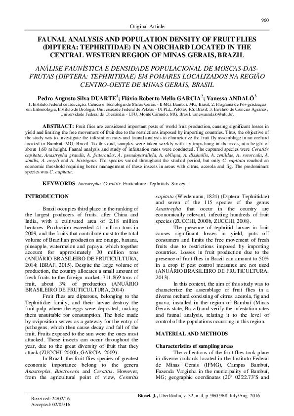 (PDF) Faunal analysis and population density of fruit flies (Diptera ...