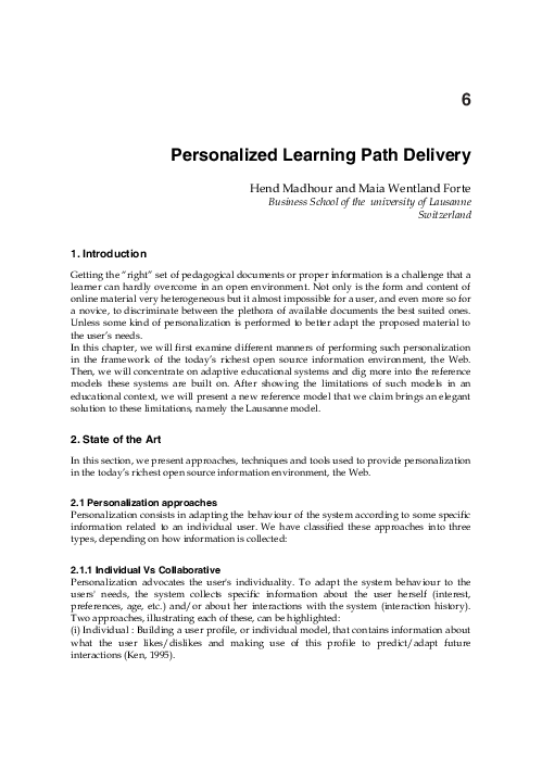(PDF) Personalized Learning Path Delivery