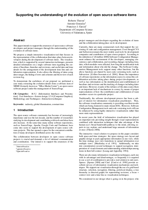 (PDF) Supporting the understanding of the evolution of open source ...