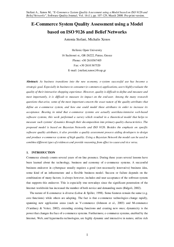 (PDF) E-commerce system quality assessment using a model based on ISO ...