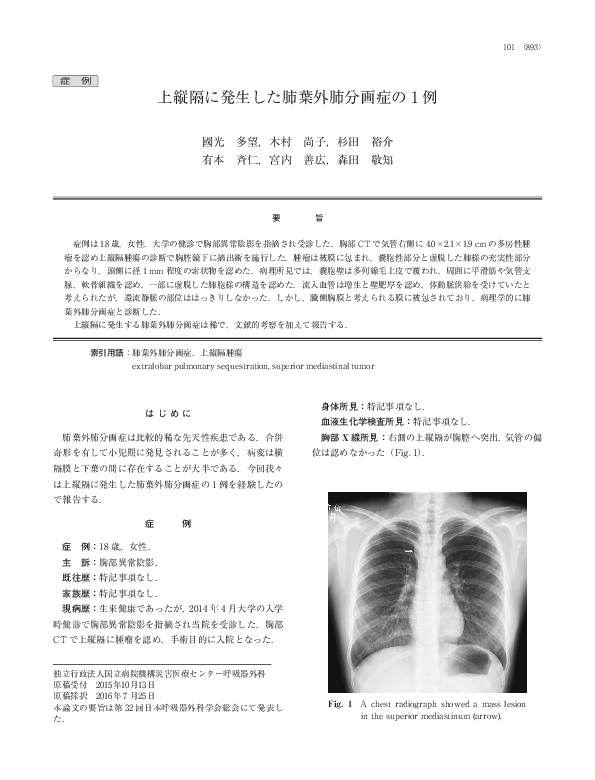 Pdf Extralobar Pulmonary Sequestration Presenting As A Mediastinal Malignancy Andrea Pession Academia Edu