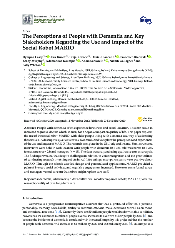 (PDF) The Perceptions of People with Dementia and Key Stakeholders ...