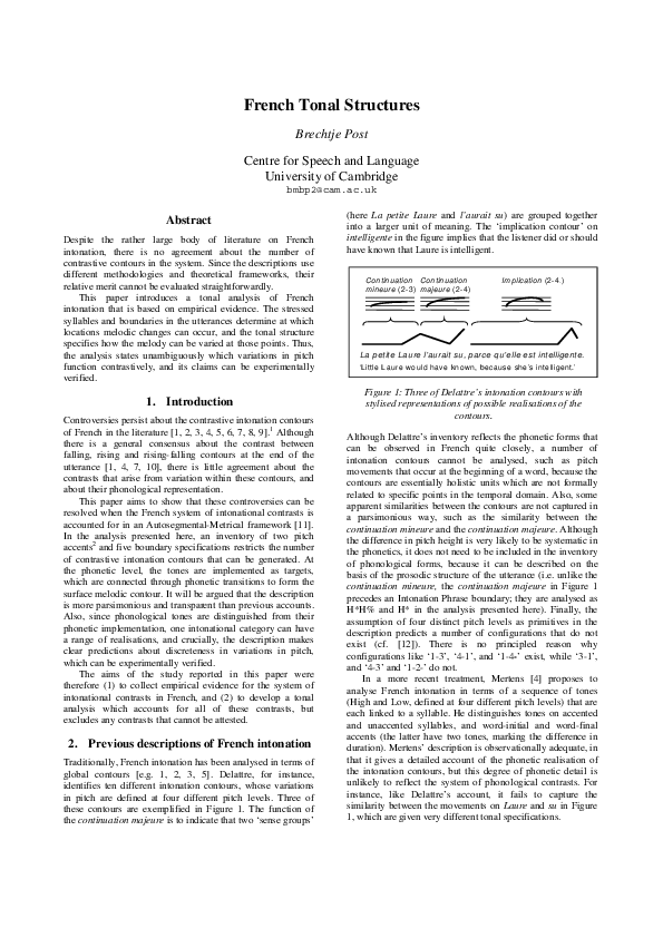 (PDF) French Tonal Structures