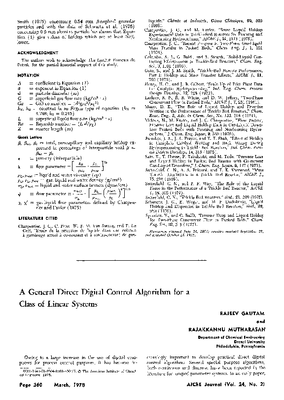 (PDF) A general direct digital control algorithm for a class of linear ...