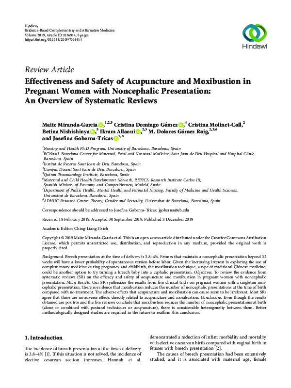 (PDF) Effectiveness and Safety of Acupuncture and Moxibustion in ...