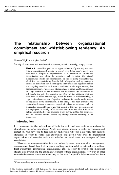 (PDF) The Relationship between Organizational Commitment ...