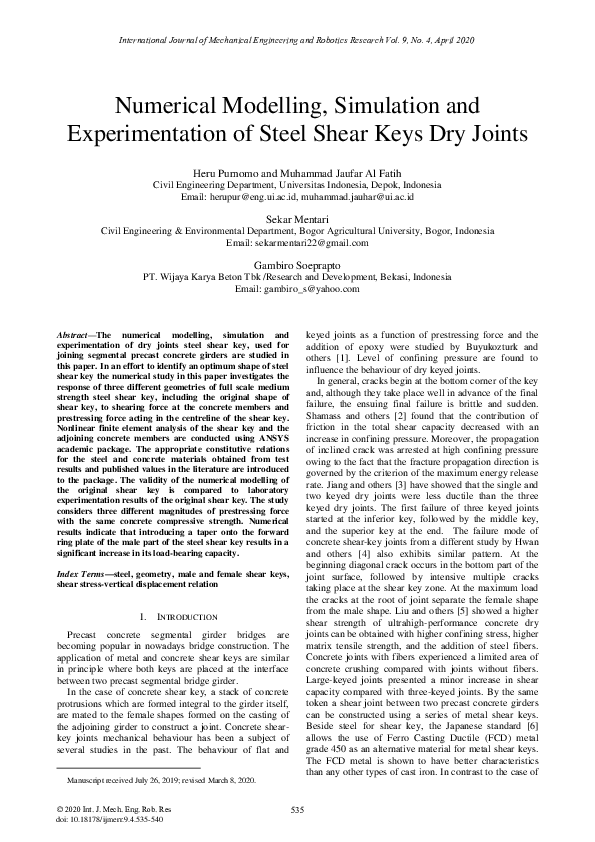 (PDF) Numerical Modelling, Simulation and Experimentation of Steel ...