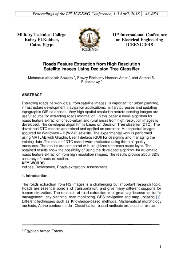 (PDF) Roads Feature Extraction from High Resolution Satellite Images ...