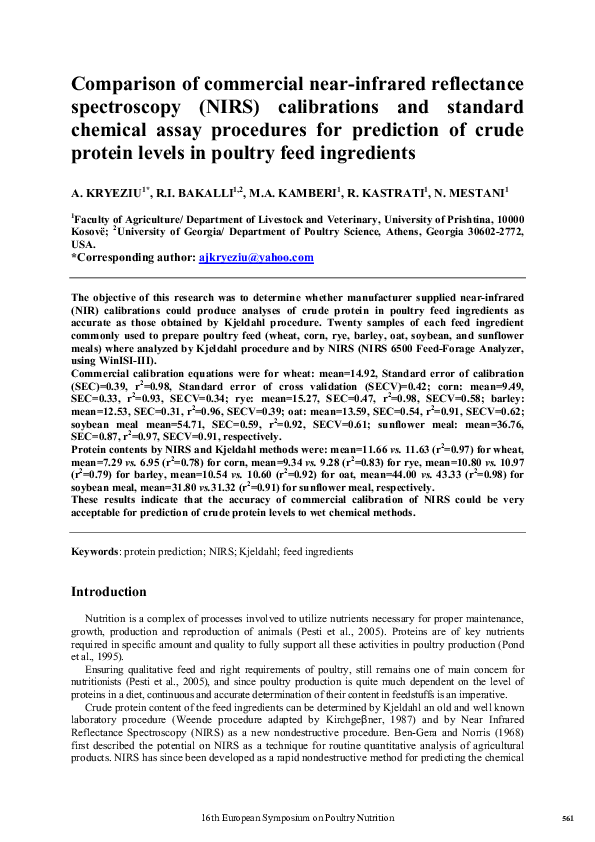 (PDF) Comparison of commercial near-infrared reflectance spectroscopy ...