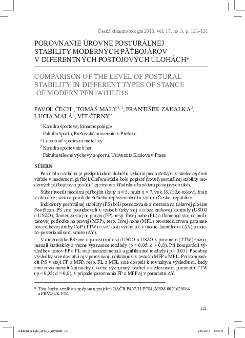 (PDF) Comparison of the Level of Postural Stability in Different Types ...