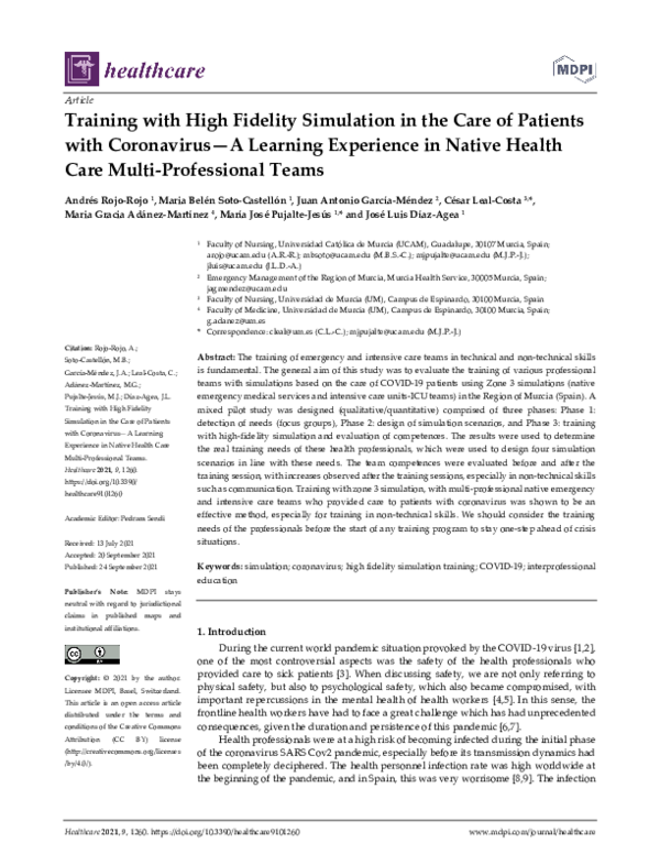 (PDF) Training with High Fidelity Simulation in the Care of Patients ...
