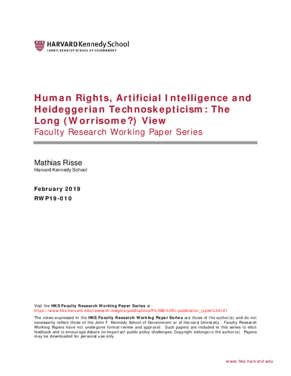  PDF Human Rights Artificial Intelligence And Heideggerian 