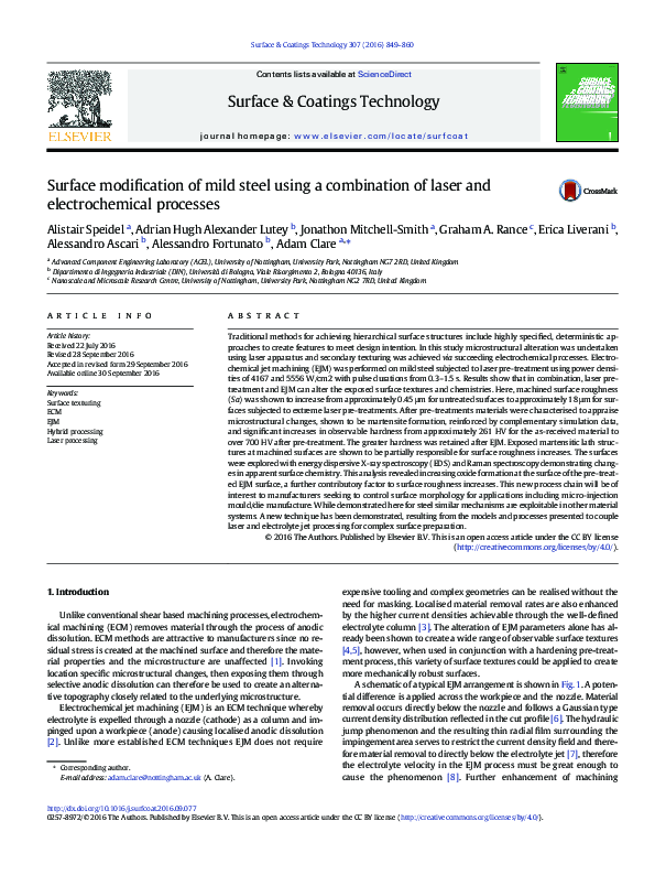 (PDF) Surface modification of mild steel using a combination of laser ...