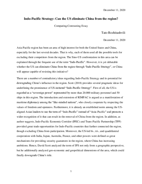 (PDF) Indo-Pacific Strategy: Can the US Eliminate China from the Region?