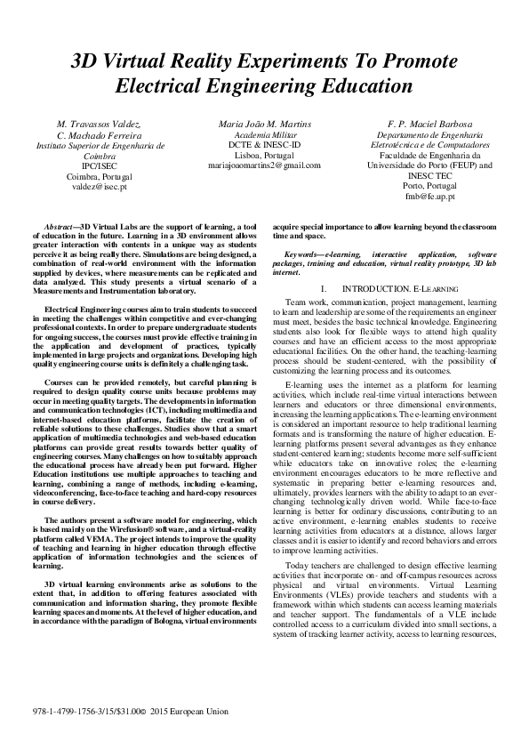 (PDF) 3D virtual reality experiments to promote electrical engineering ...
