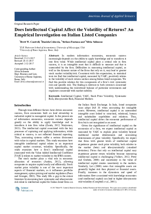 (PDF) Does Intellectual Capital Affect the Volatility of Returns? An ...