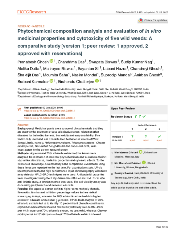(PDF) Phytochemical composition analysis and evaluation of in vitro ...