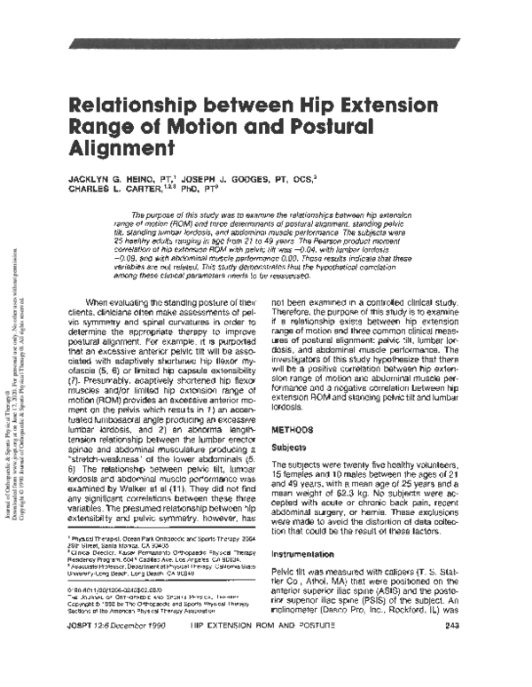 (PDF) Relationship Between Hip Extension Range of Motion and Postural ...