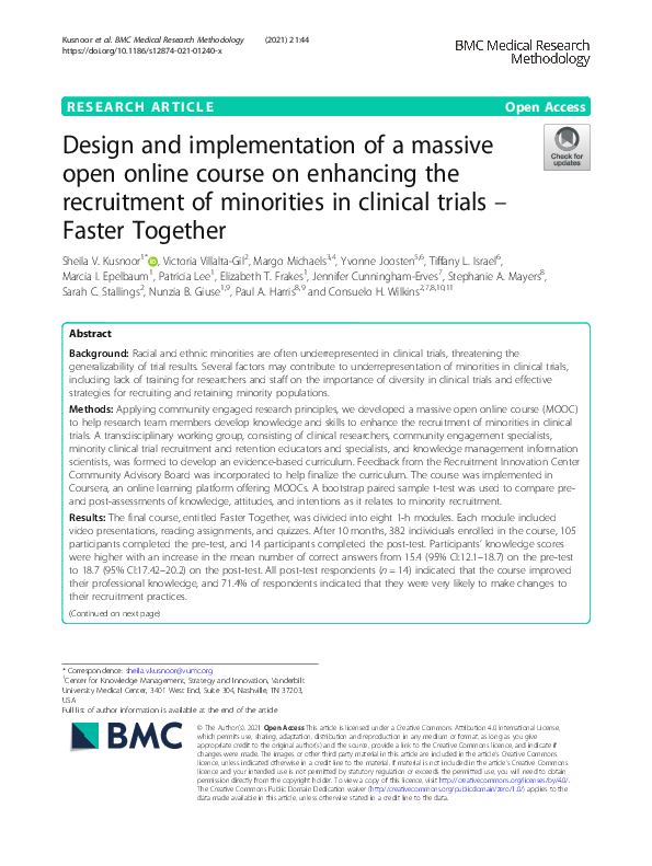 (PDF) Design and implementation of a massive open online course on ...