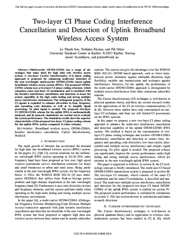 (PDF) Two-Layer CI Phase Coding Interference Cancellation and Detection ...