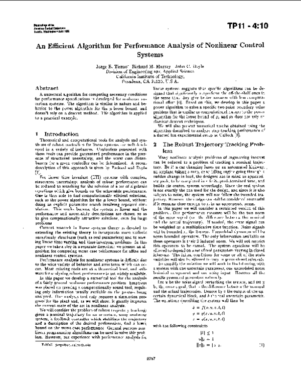 (PDF) An efficient algorithm for performance analysis of nonlinear ...