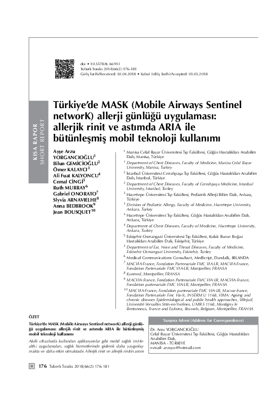 (PDF) [MASK (Mobile Airways Sentinel networK) in Turkey-the ARIA ...