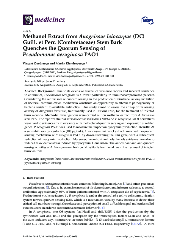 (PDF) Methanol Extract from Anogeissus leiocarpus (DC) Guill. et Perr ...