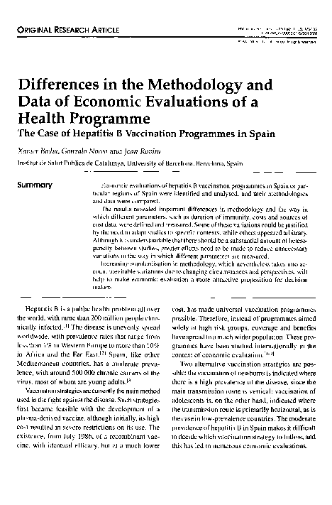 (PDF) Differences in the Methodology and Data of Economic Evaluations ...