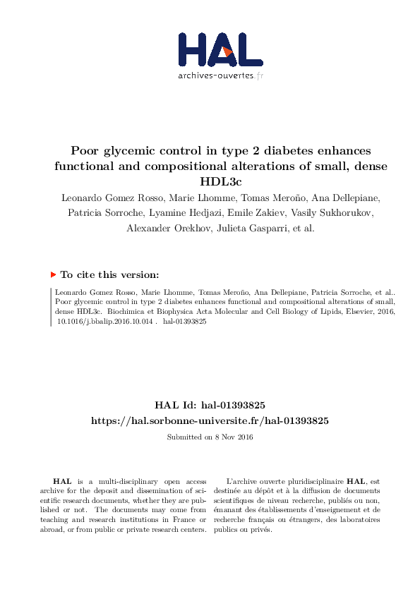 (PDF) Poor glycemic control in type 2 diabetes enhances functional and ...