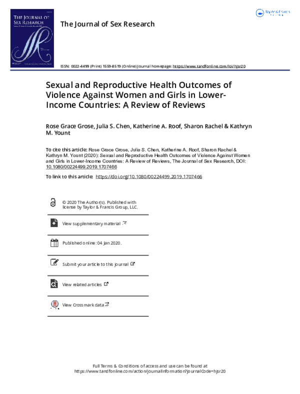 (PDF) Sexual and Reproductive Health Outcomes of Violence Against Women ...