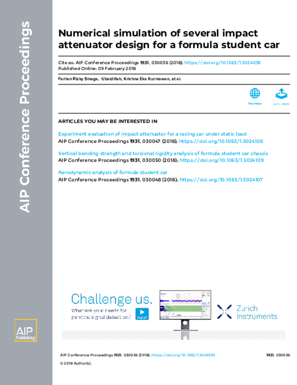(PDF) Numerical simulation of several impact attenuator design for a