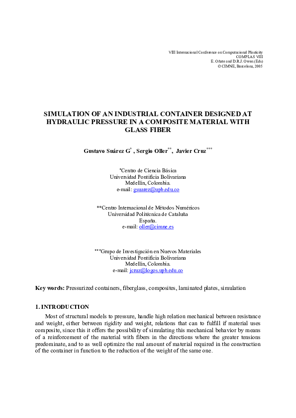 (PDF) Simulation of an Industrial Container Designed at Hydraulic ...