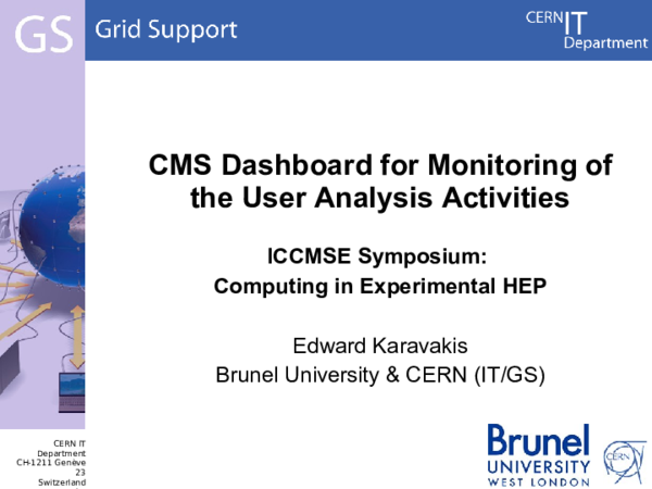 (PDF) CMS dashboard for monitoring of the user analysis activities