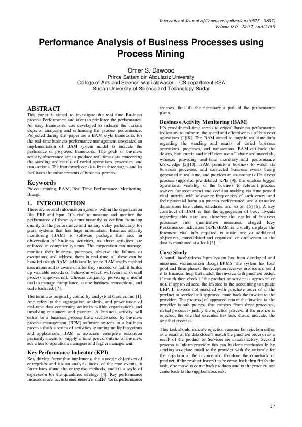(PDF) Performance Analysis of Business Processes Using Stochastic Petri ...