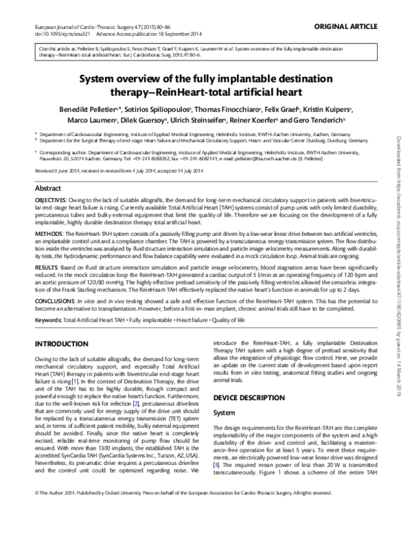 (PDF) System overview of the fully implantable destination therapy
