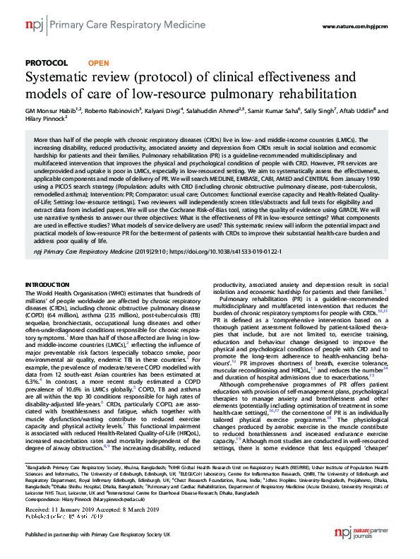 (PDF) Systematic review (protocol) of clinical effectiveness and models ...