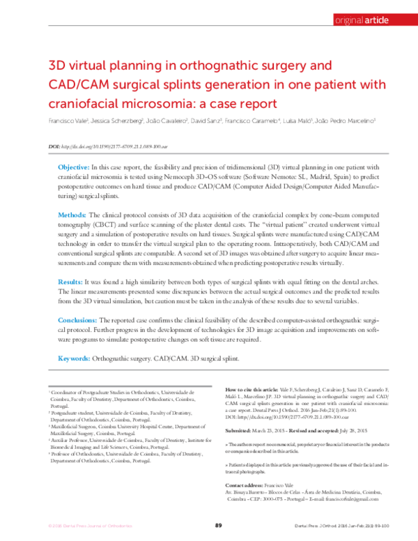 (PDF) 3D virtual planning in orthognathic surgery and CAD/CAM surgical ...