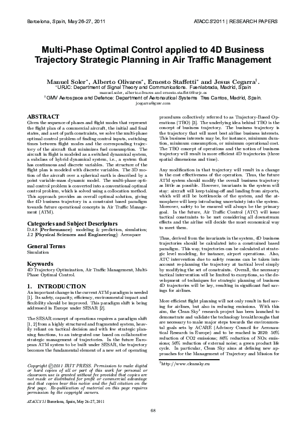 (PDF) Multi-phase optimal control applied to 4D business trajectory ...