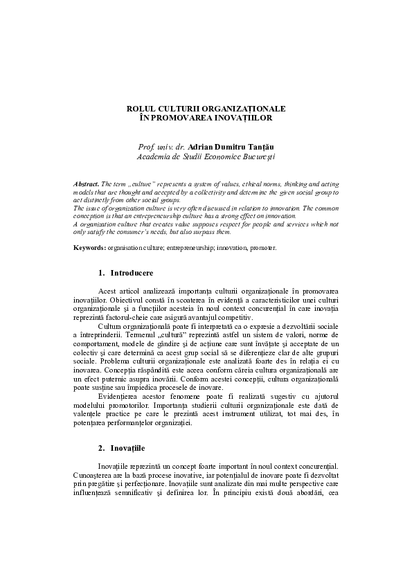 (PDF) The organizational culture role in promoting innovations