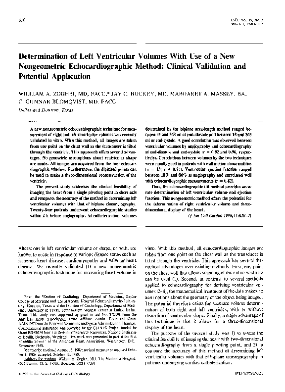 (PDF) Determination of left ventricular volumes with use of a new ...