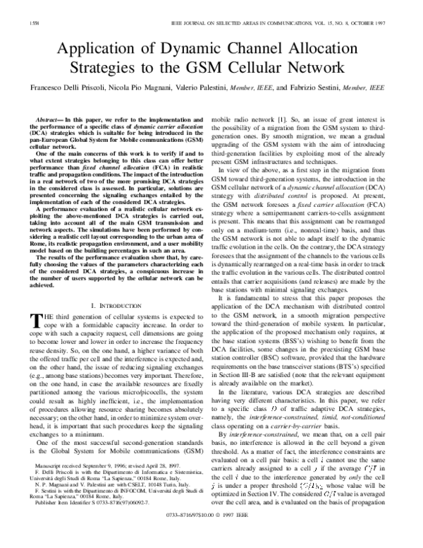 (PDF) Application of dynamic channel allocation strategies to the GSM ...