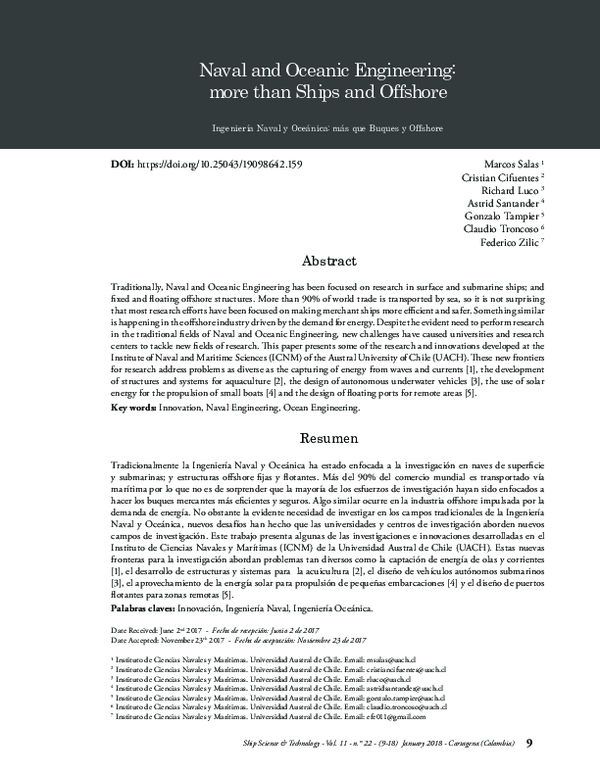 (PDF) Naval and Oceanic Engineering: more than Ships and Offshore